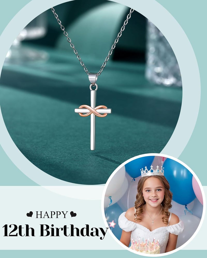 UPROMI Happy 10th/11th/12th/13th/14th/15th/16th/17th/18th/21st Birthday Gifts for Girls Her, Cross Necklace Birthday Gift Ideas - Image 2